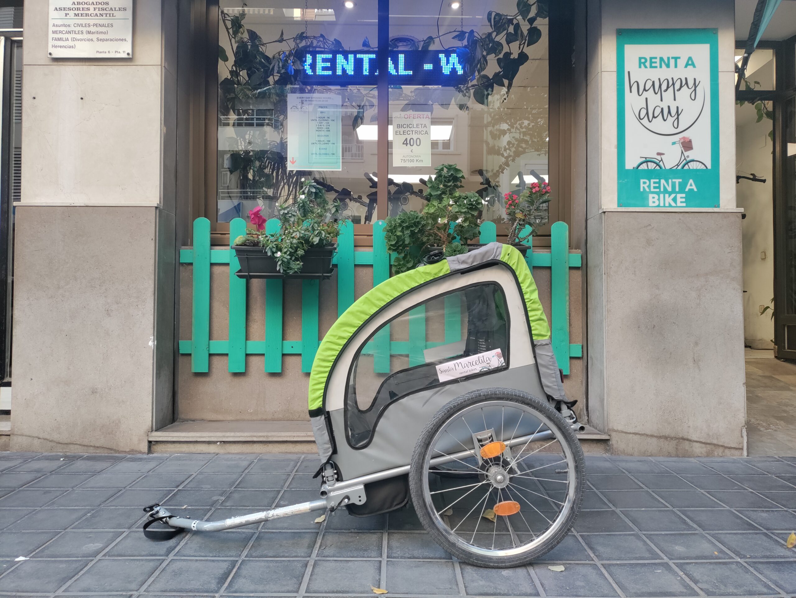 alquiler de bicicletas en valencia - extension para 2 hijos